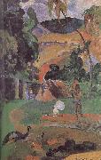 Paul Gauguin There are peacocks scenery USA oil painting artist